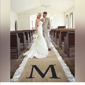 Burlap Wedding Aisle Runner as pictured.